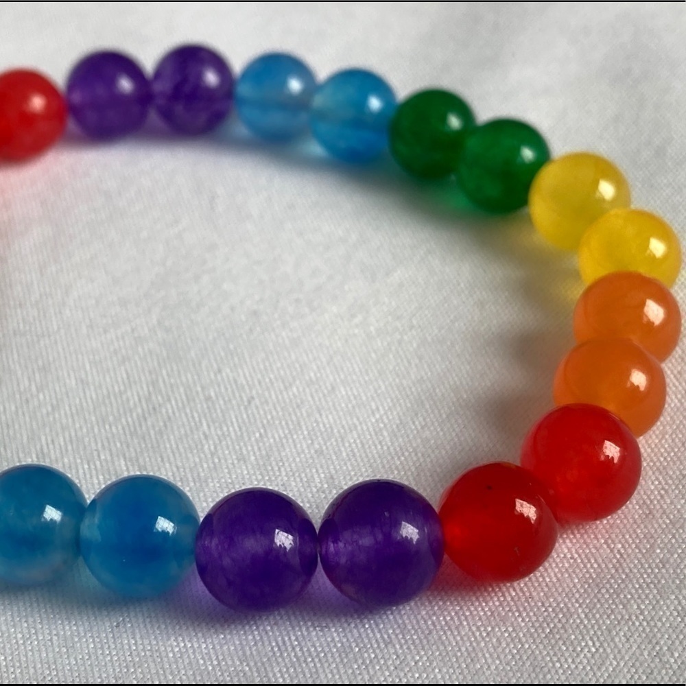 Pride Stretch Beaded Bracelet in Jade - Picture 5 of 14